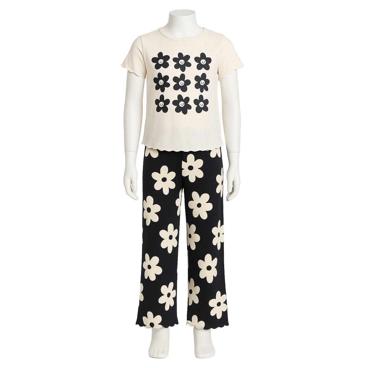 2 Piece Short Sleeve Printed Pajama Set