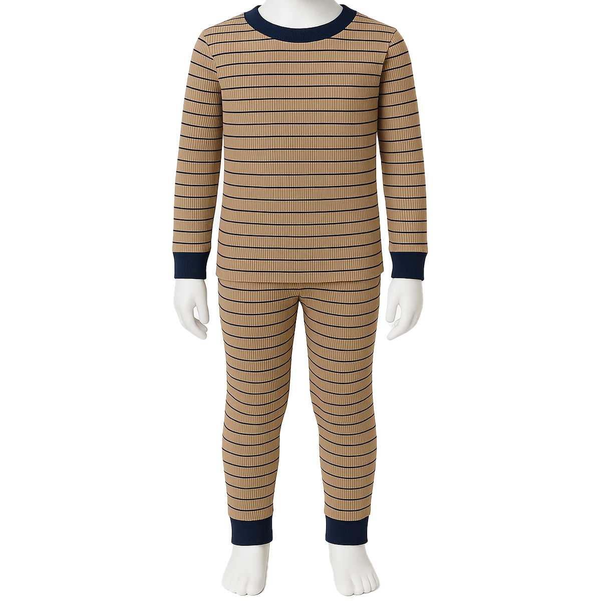 4 Piece Striped And Dinosaur Print Pajamas Sleepwear Set