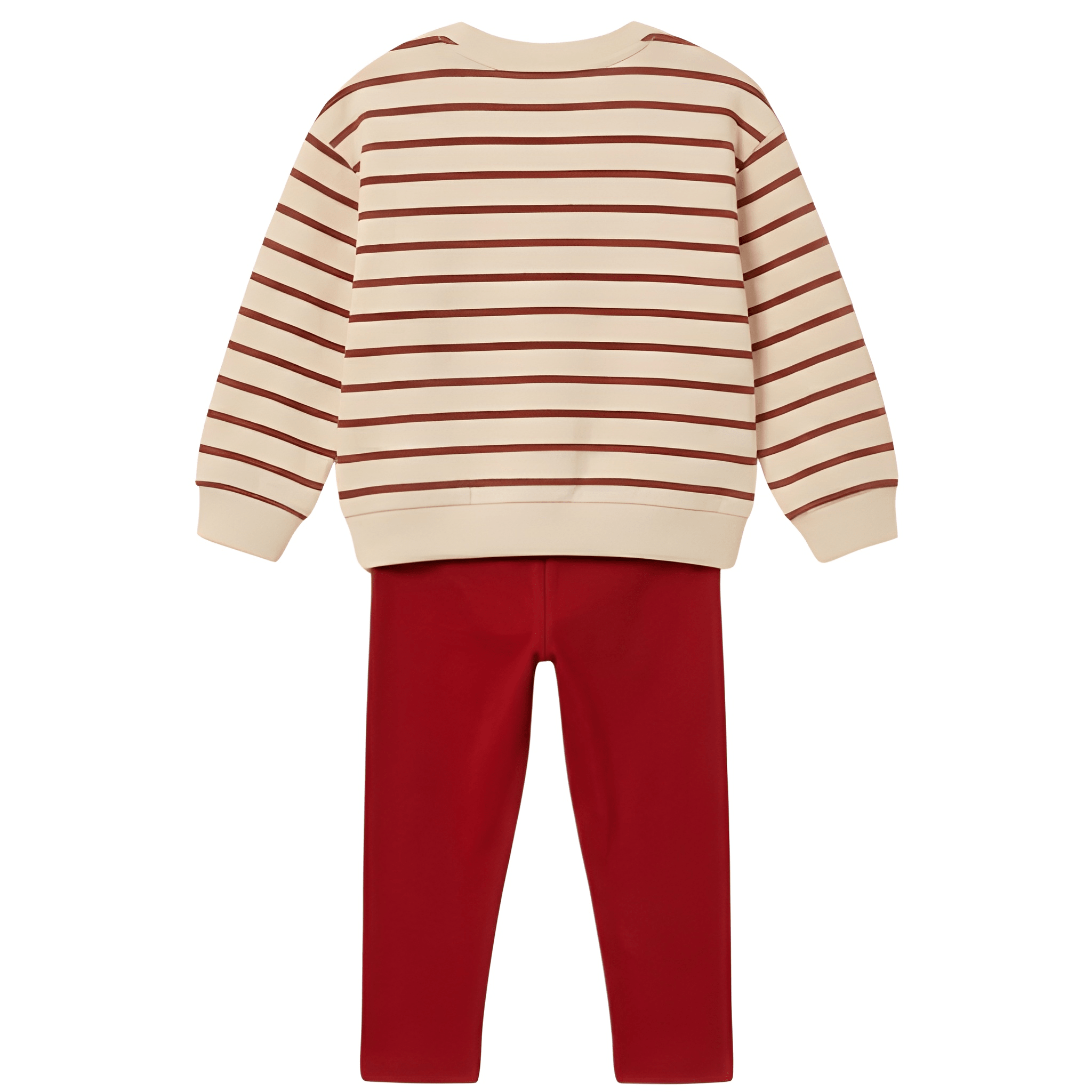 Christmas Reindeer Print Long Sleeve Top And Legging Set For Girls