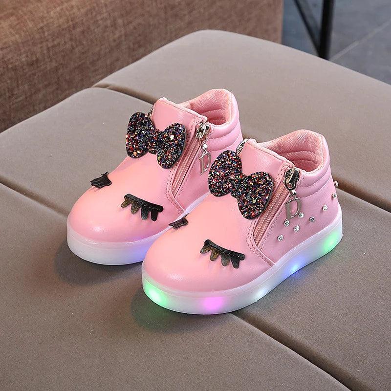 LED Zip Up Shoes Sparkle Comfort And Light In Every Step-Children Pajamas