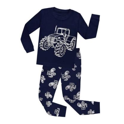 Dark Tractor Pajama Set for Kids - Children Pajamas