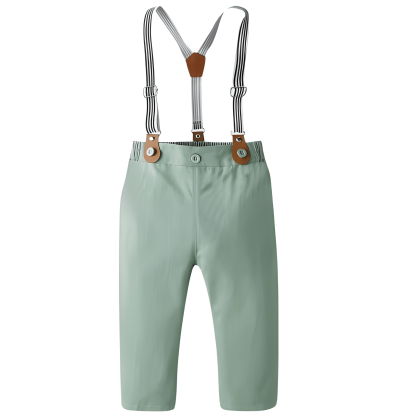 Long Sleeve Random Print Shirt With Bow And Trousers For Special Events