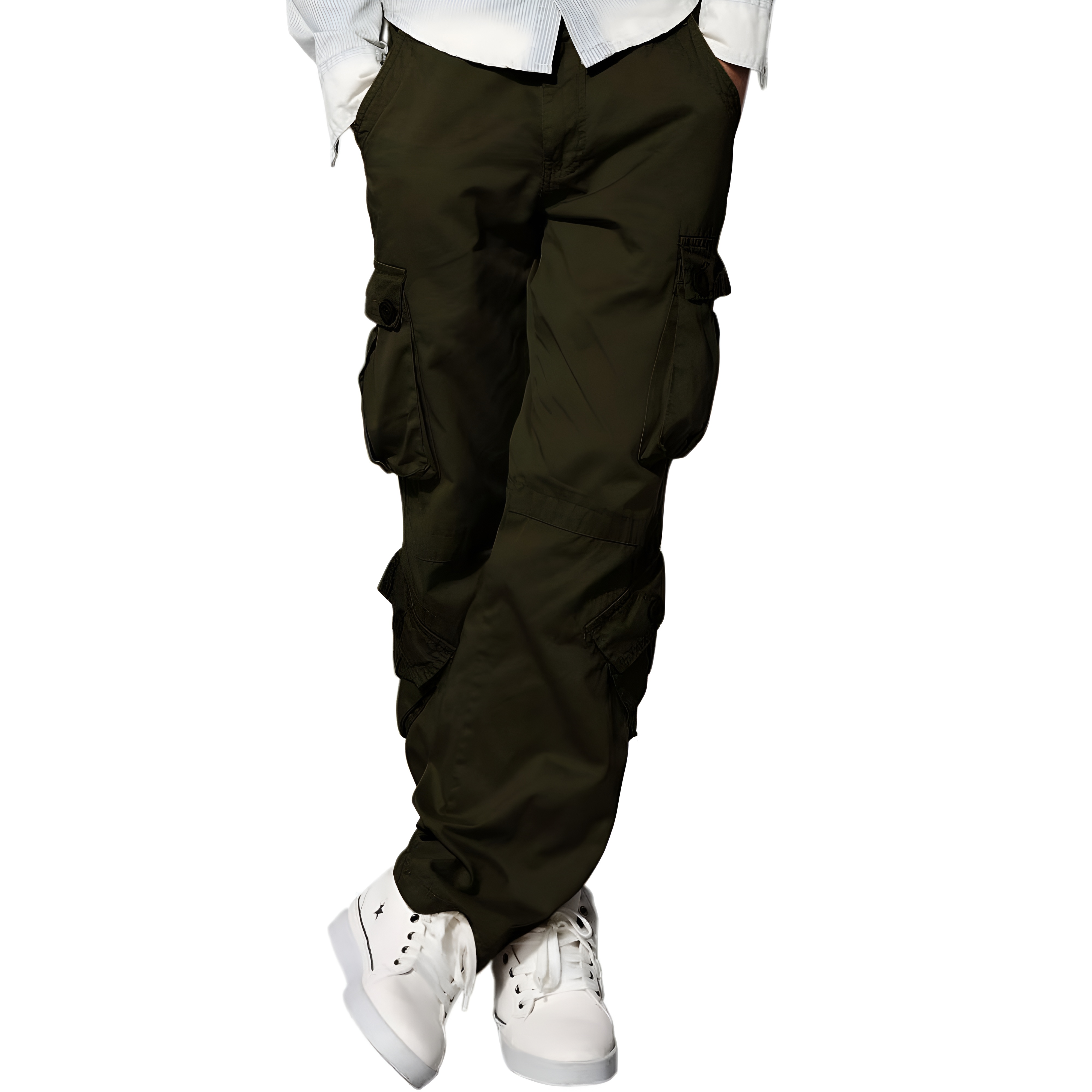 Cargo Pants With Multiple Pockets And Regular Fit For Men