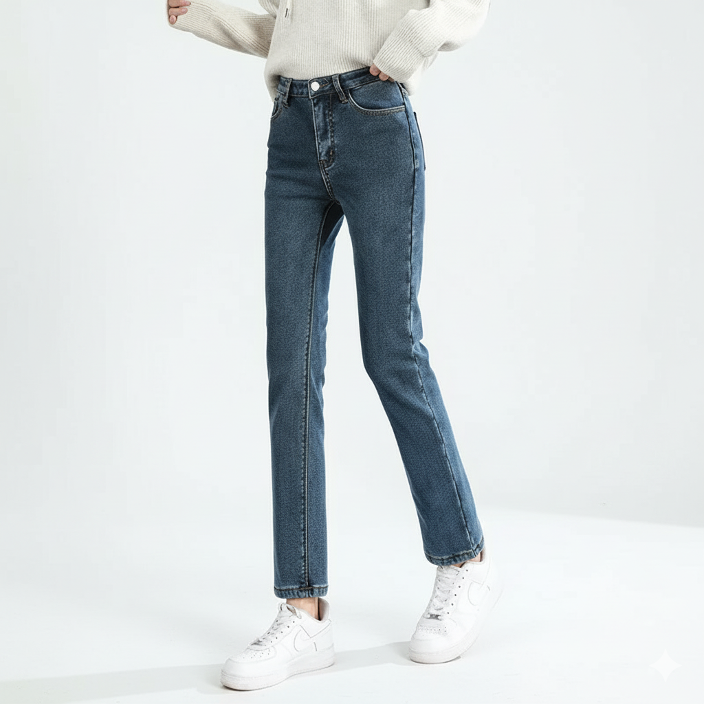 Casual Female Velvet Denim Pants
