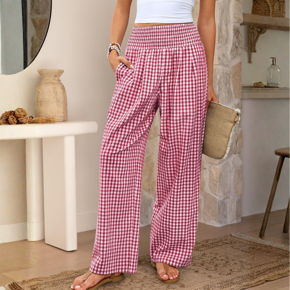 Striped Wide Palazzo Pants With Pockets For Women