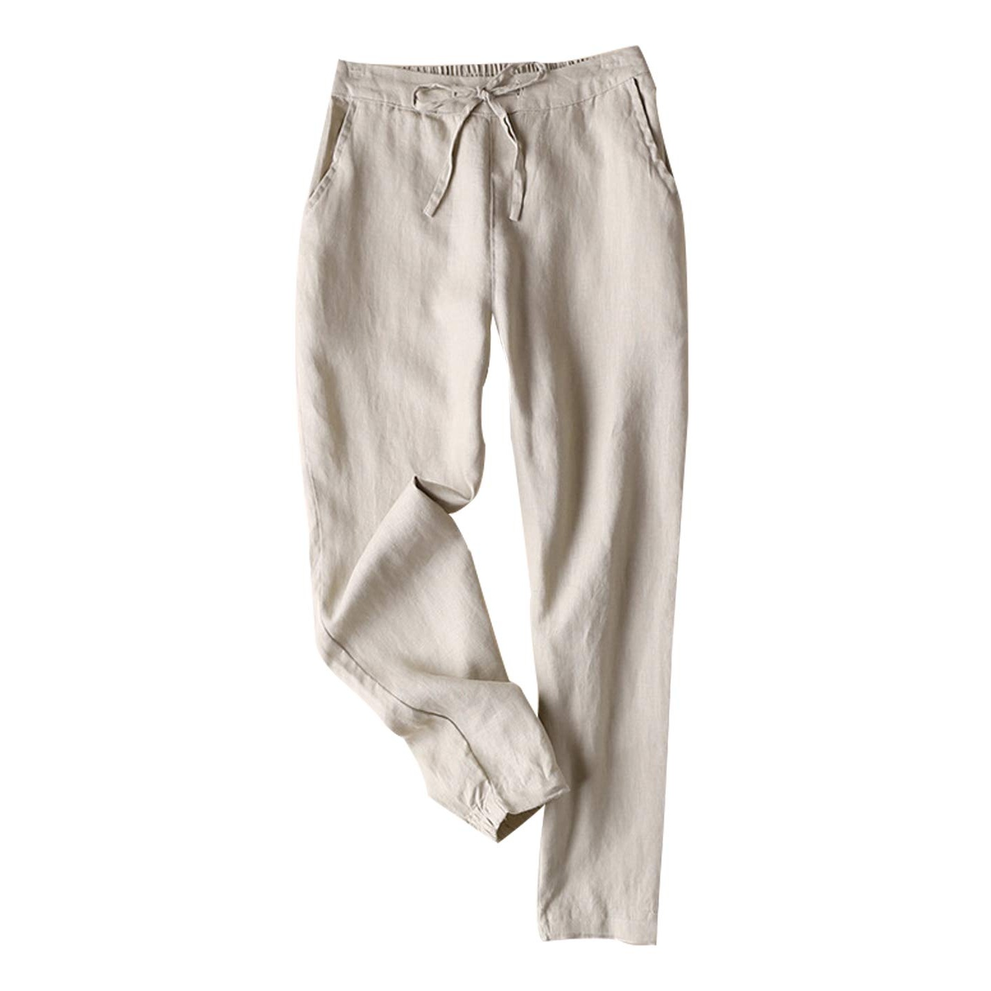 Summer Casual Drawstring Pants With Pockets