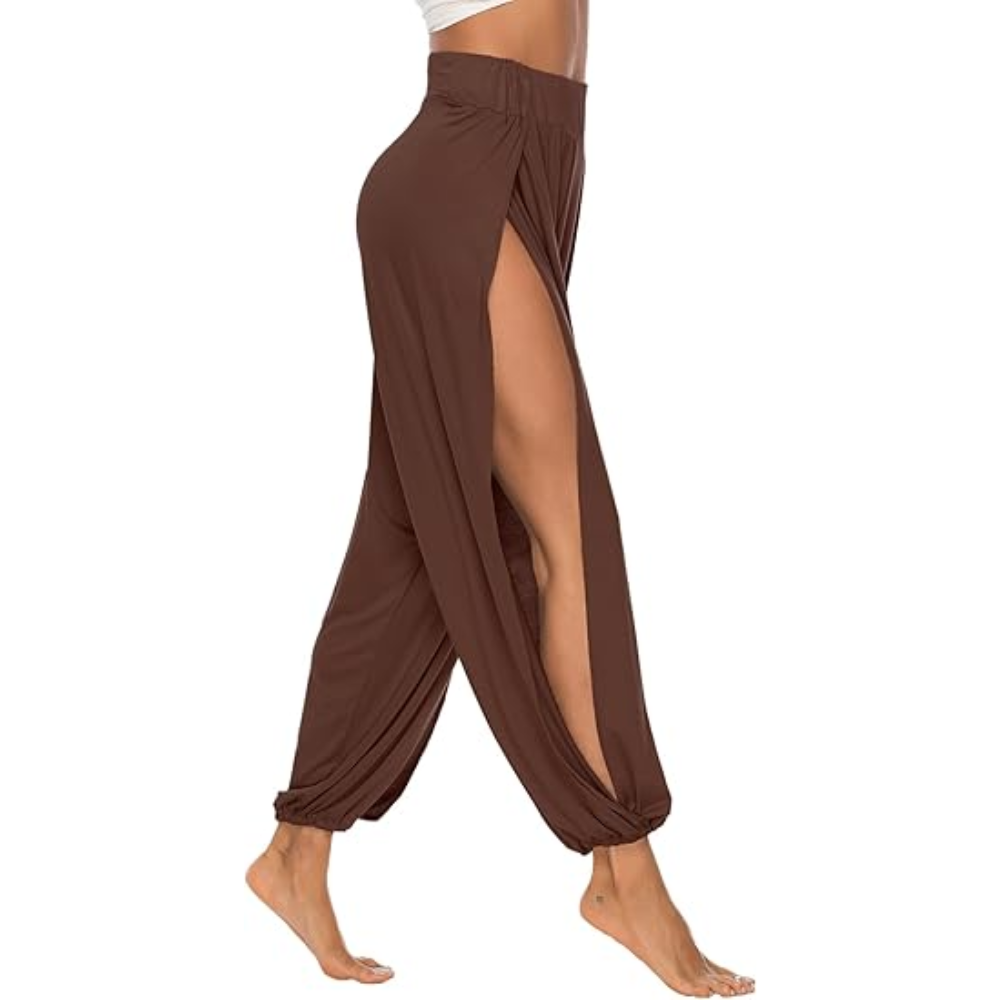 High Slit Harem Pants With Hippie Style And Flowy Fit For Women