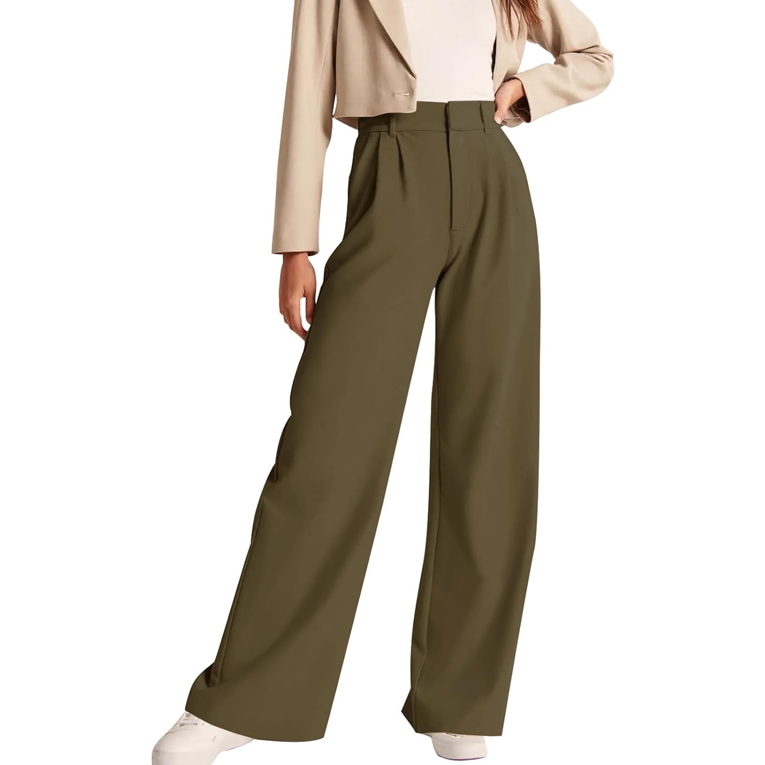 Solid Casual Pants With Pocket For Women