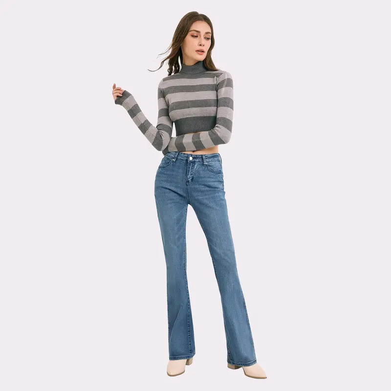 Casual Bootcut Stretch Jeans For Women
