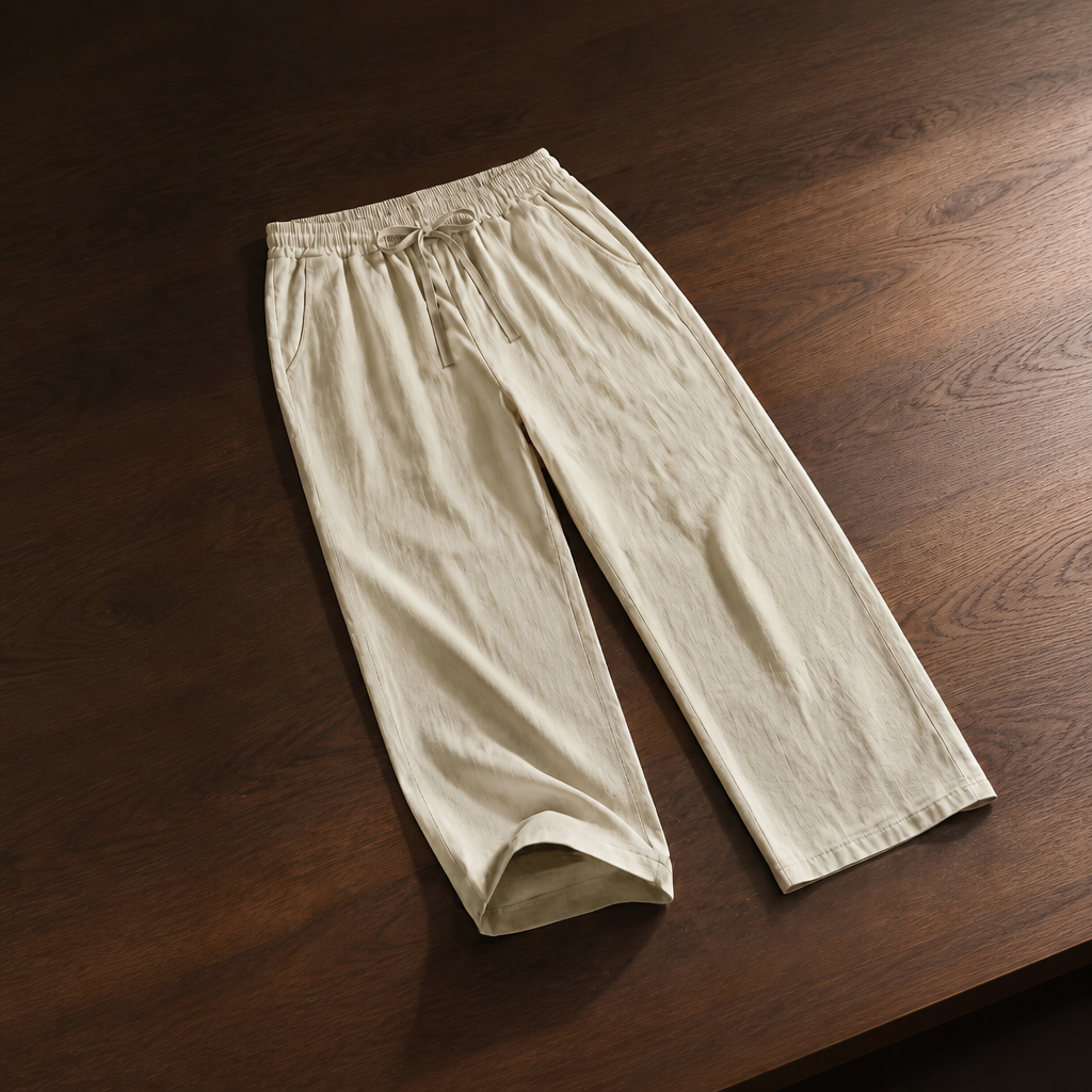 Casual Loose Wide Pants With Drawstring For Men