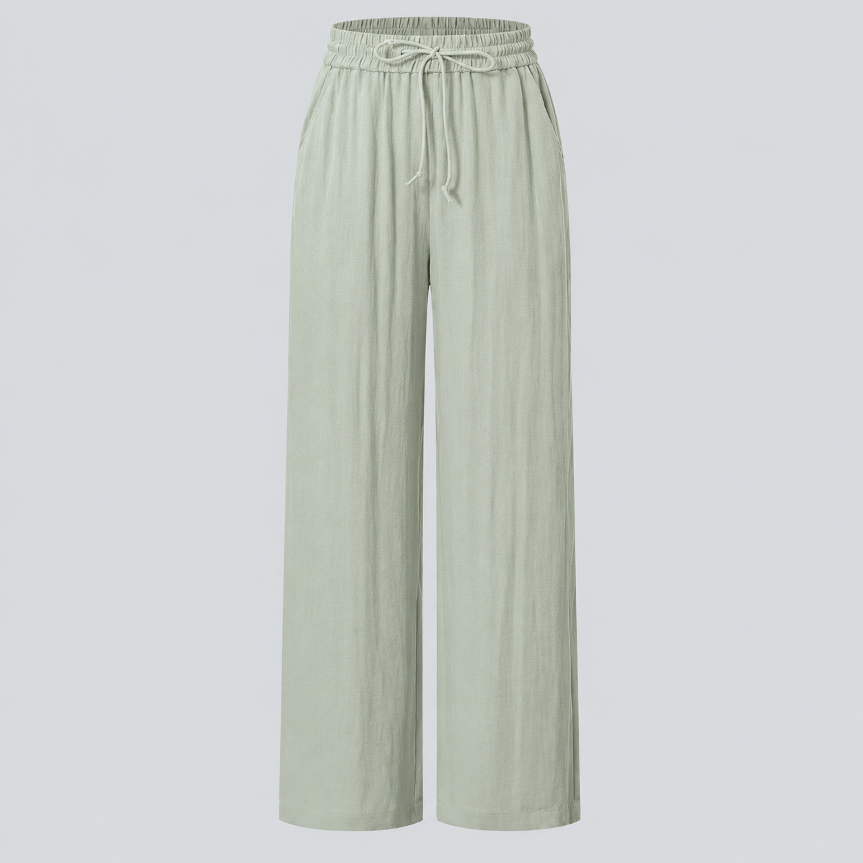High Rise Wide Fit Drawstring Casual Pants With Pockets For Women