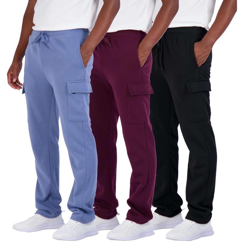 Pack of 3 Tech Fleece Cargo Sweatpants with Multi-Pocket Design for Men
