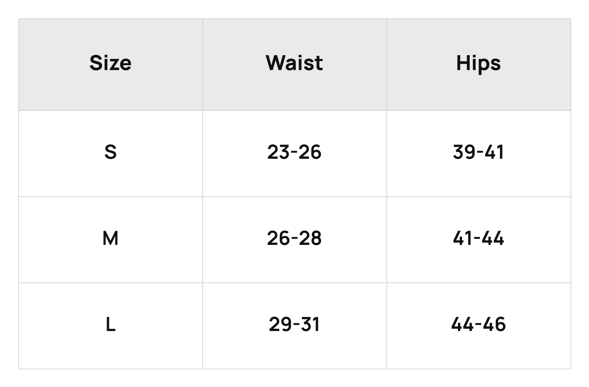 Size Chart