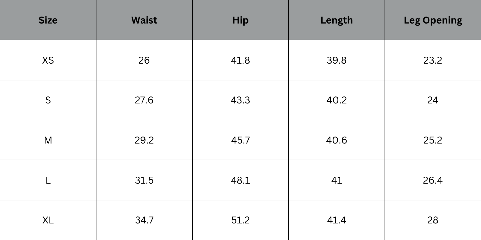 Size Chart
