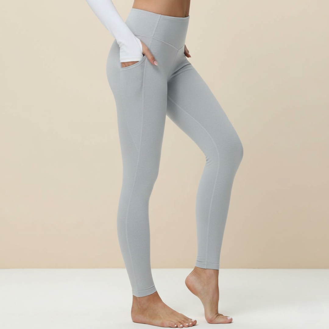 Warm Fleece Lined Yoga Pants With 3 Pockets For Winter Workouts Warm Fleece Lined Yoga Pants With Pockets - Image 10