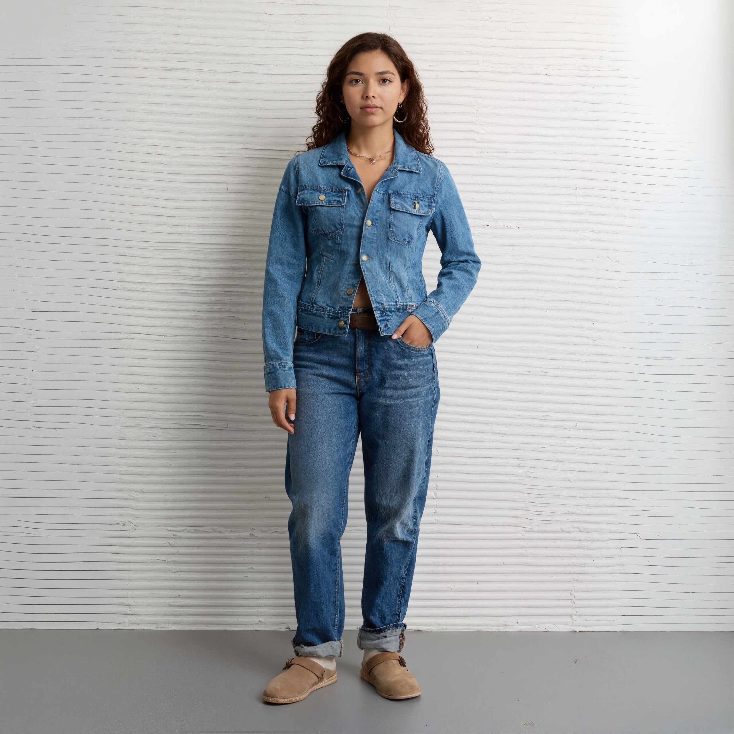 Cinched Denim Jacket