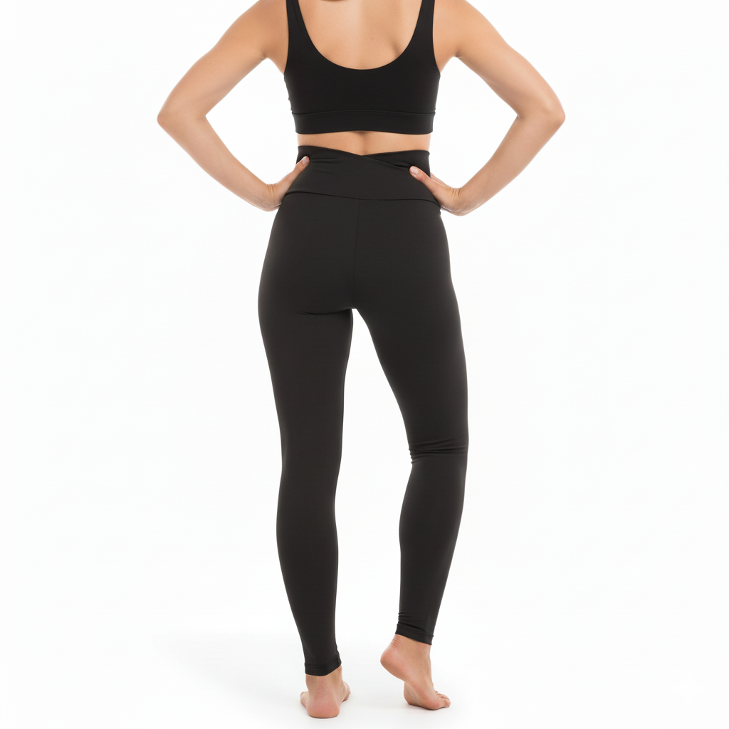 Women Cross Style High Rise LeggingsBlack Leggings Yoga Pants Workout Gym Wear - Image 5