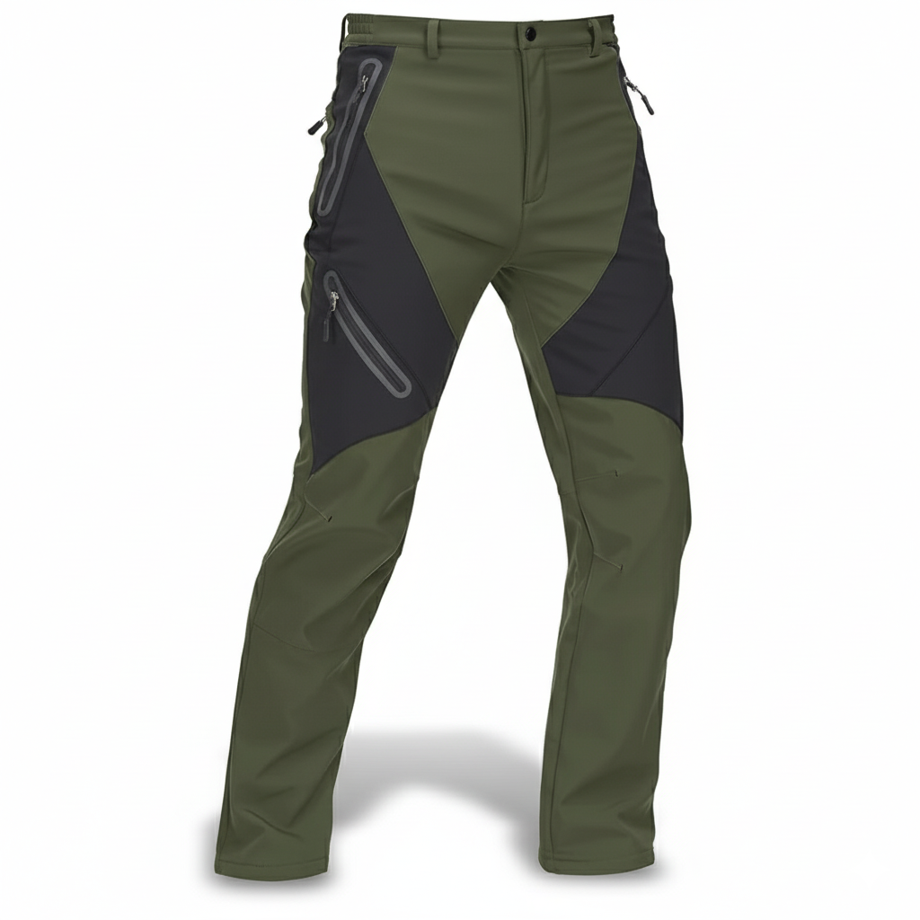 Men Waterproof Winter Cargo Pants with Fleece Lining For Ski And Hike