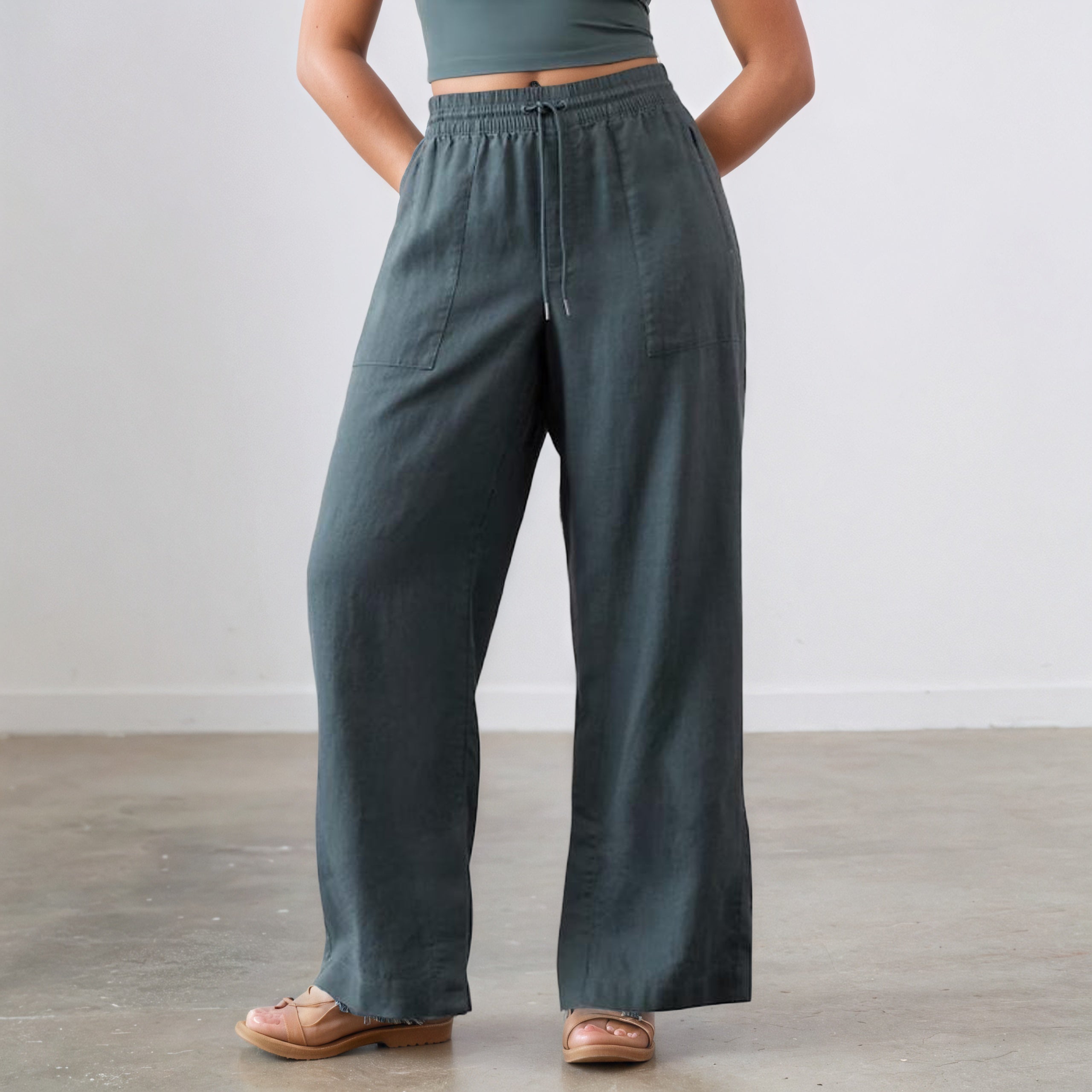 Women's Retreat Linen High Rise Wide Leg Pant-My Comfy Pant