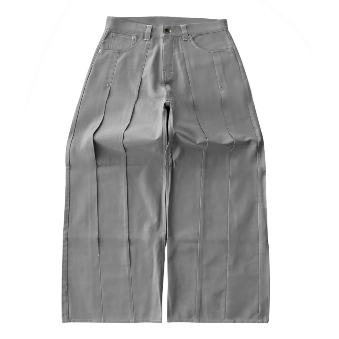 Pleated Wide Cut Tailored Suit Trousers