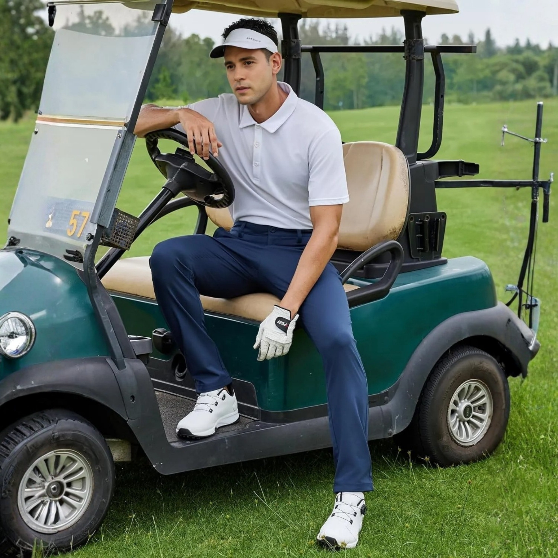 Classic Fit Golf Pants With Stretch Comfort And Clean Straight Style For MenClassic Fit Golf Pants With Stretch Comfort For Men - Image 4