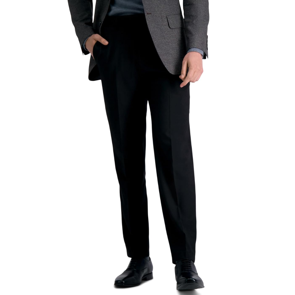 Straight Fit Dress Pants With Flat Front Style For Men