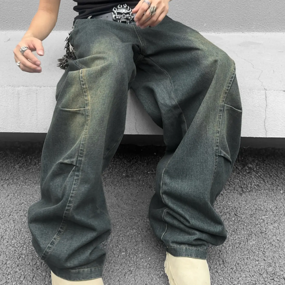 Structured Saturated Wide Cut Streetwear Pants
