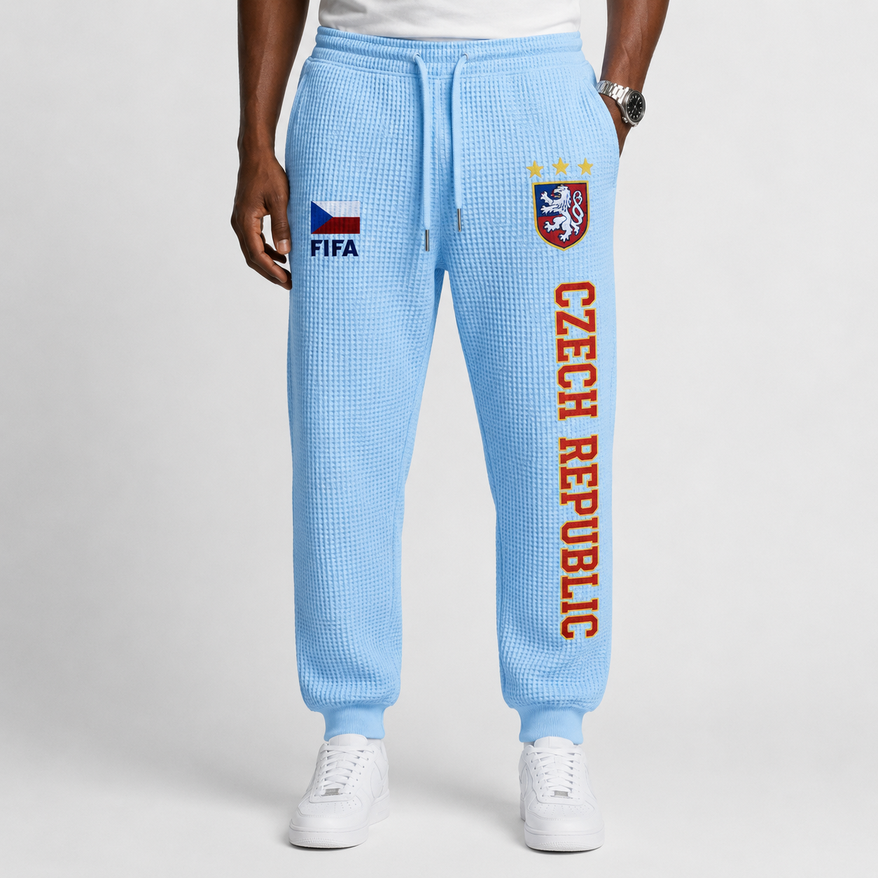 FIFA 2026 Czech Republic Printed Waffle Football Fan Pants
