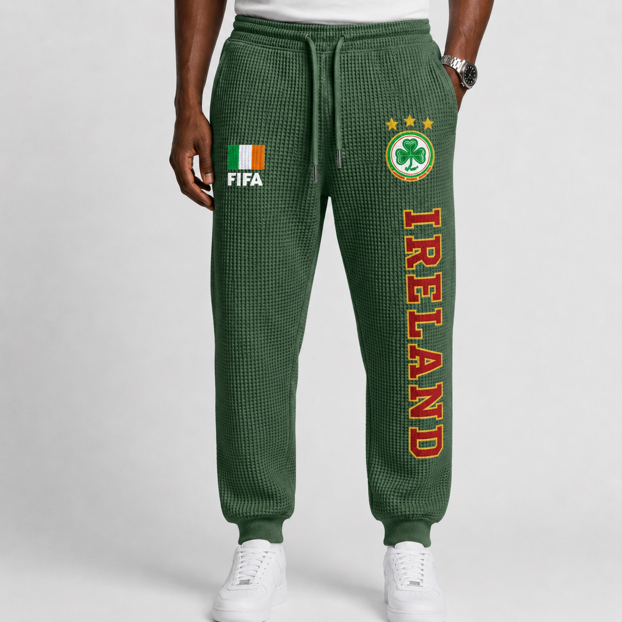 FIFA 2026 Ireland Printed Waffle Football Fan Pants