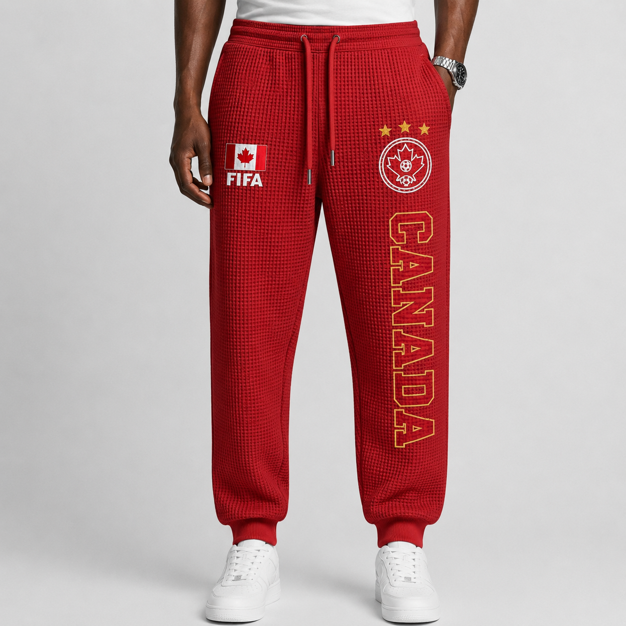FIFA 2026 Canada Printed Waffle Football Fan Pants