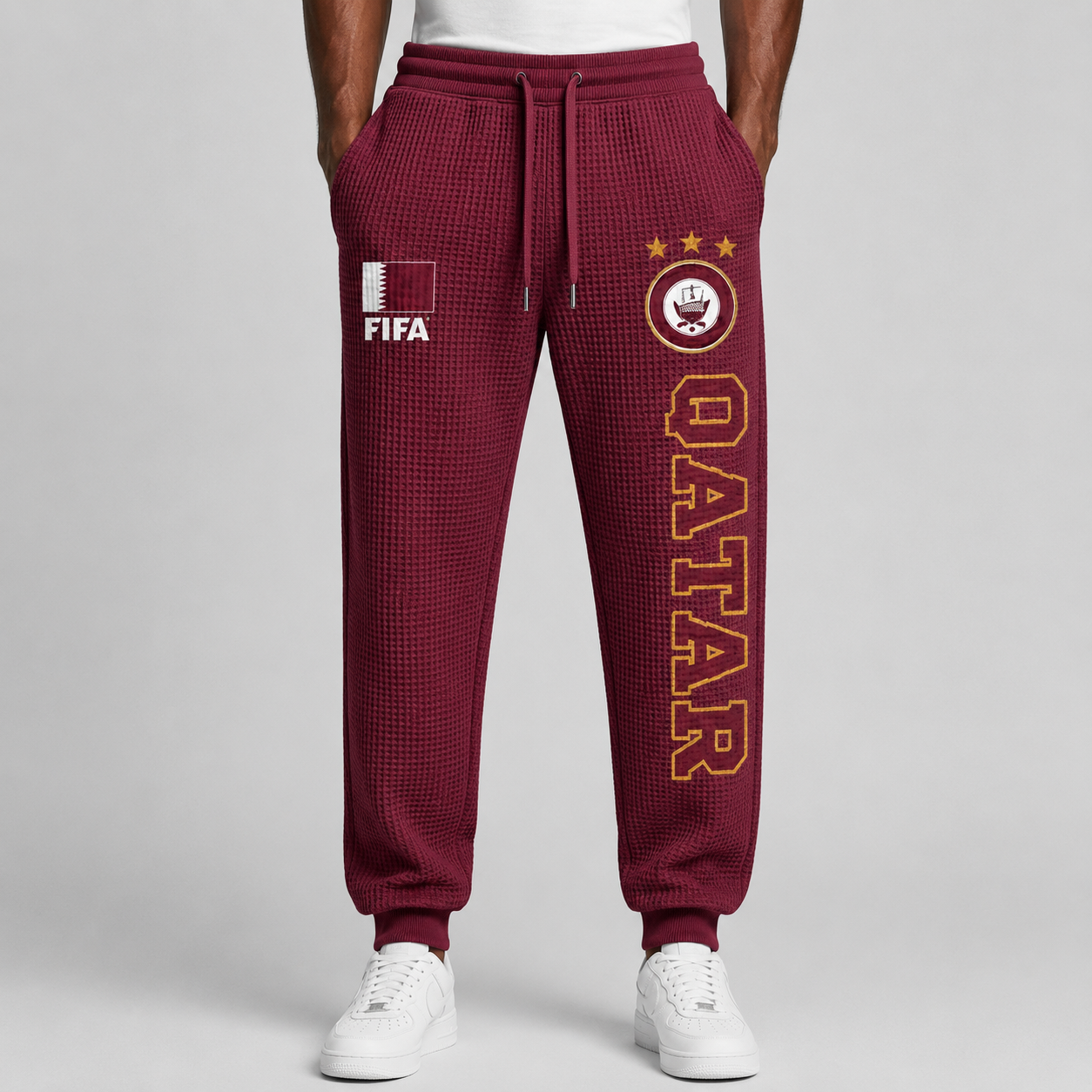 FIFA 2026 Qatar Printed Waffle Football Fan Pants