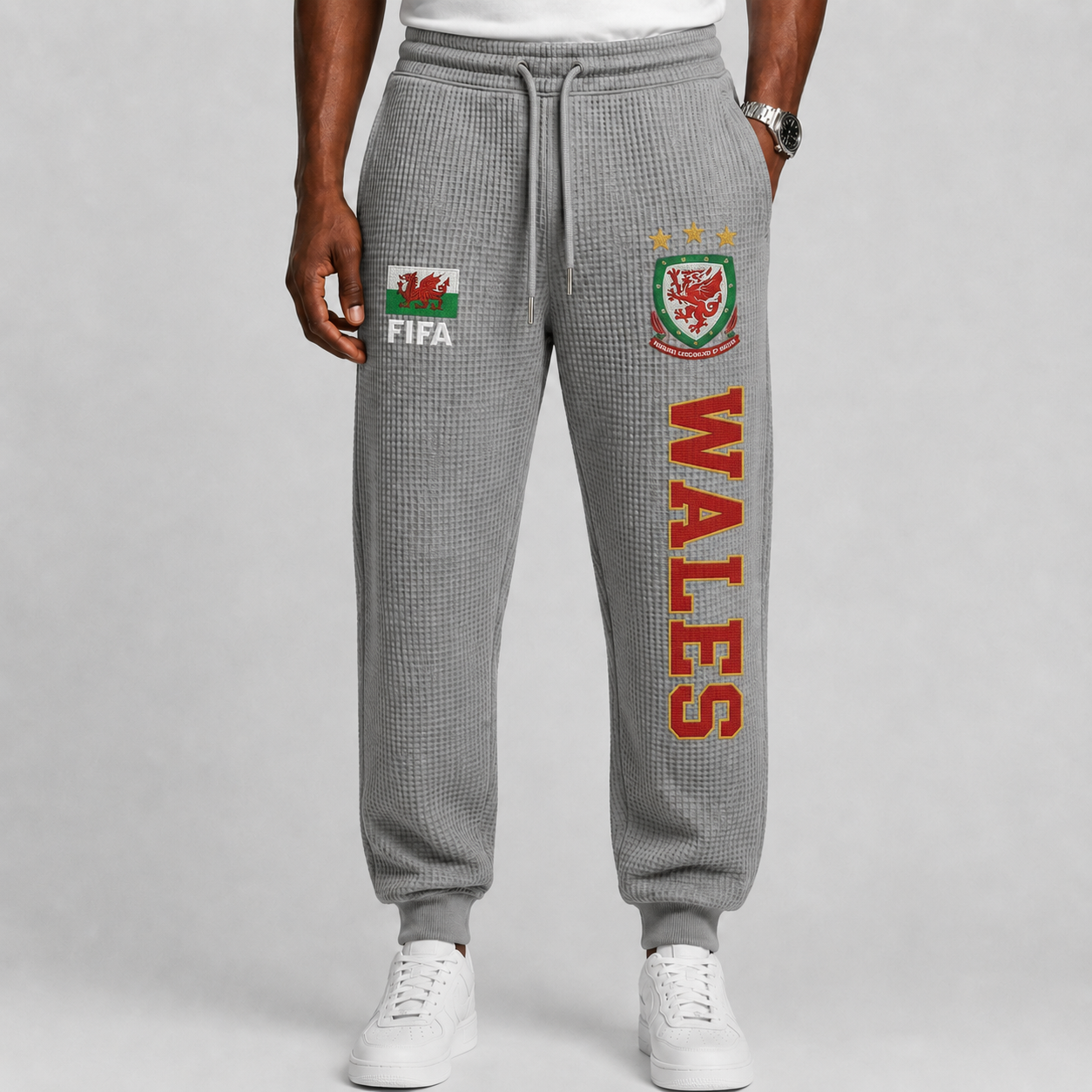 FIFA 2026 Wales Printed Waffle Football Fan Pants