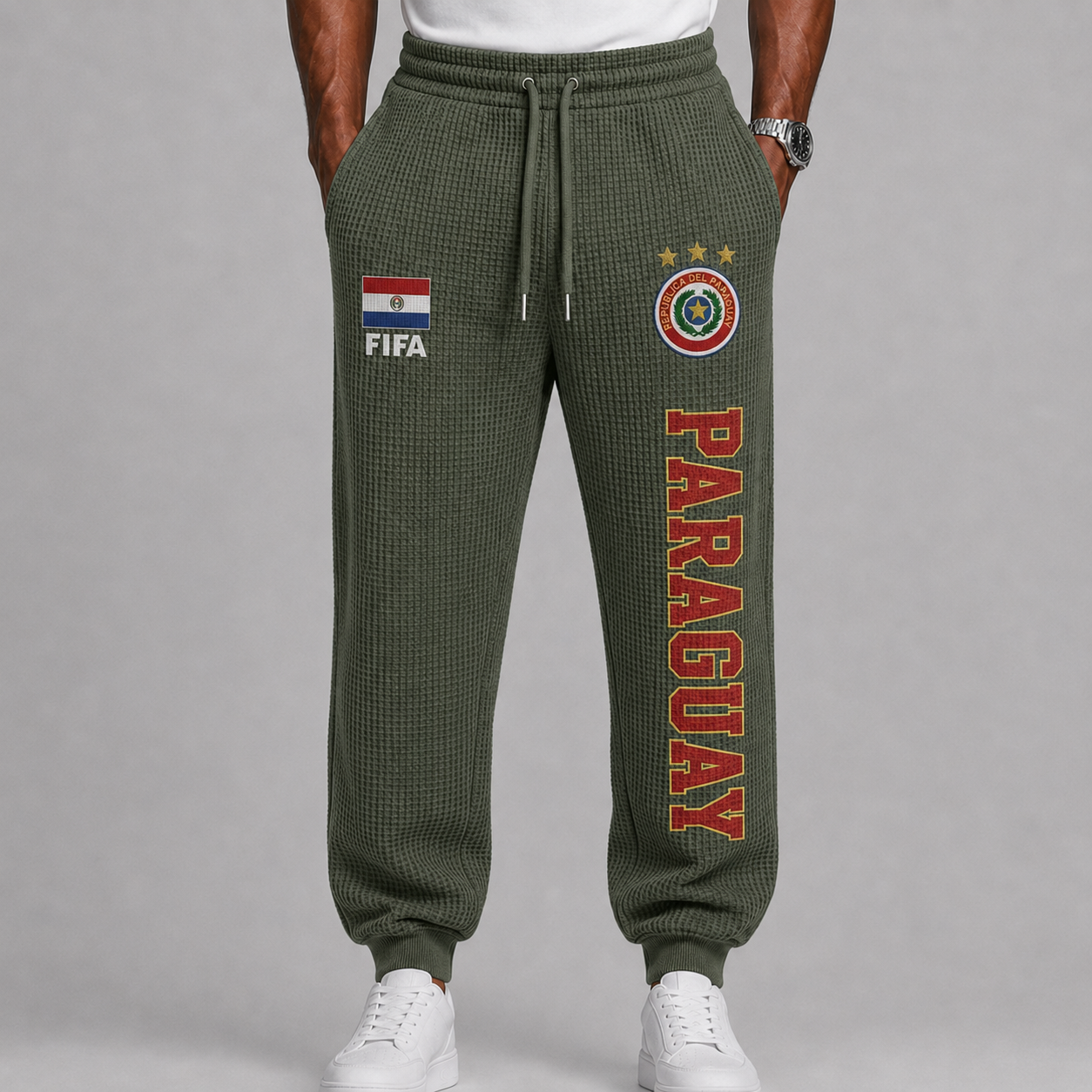 FIFA 2026 Paraguay Printed Waffle Football Fan Pants