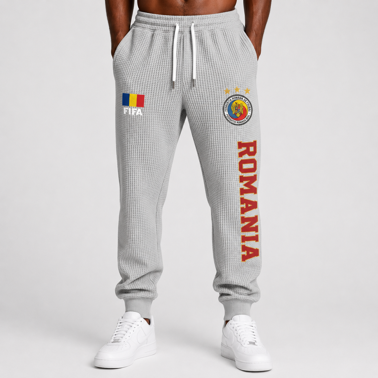 FIFA 2026 Romania Printed Waffle Football Fan Pants