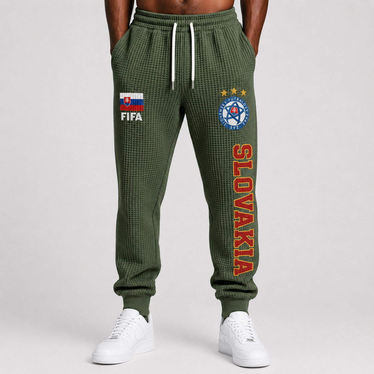 FIFA 2026 Slovakia Printed Waffle Football Fan Pants