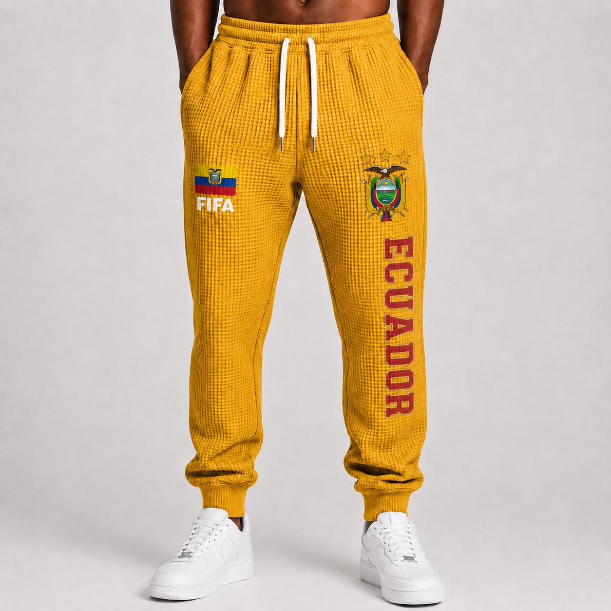 FIFA 2026 Ecuador Printed Waffle Football Fan Pants