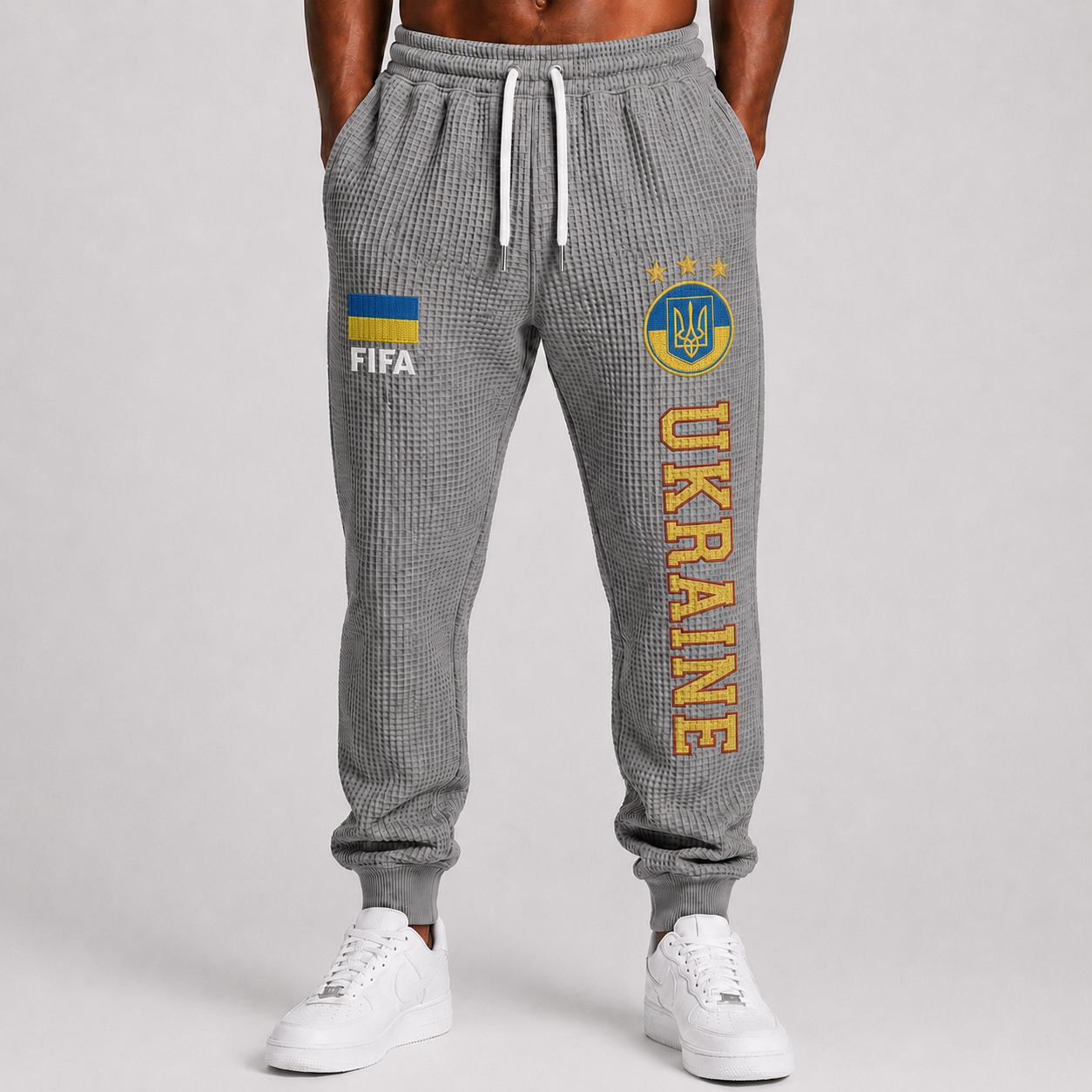 FIFA 2026 Ukraine Printed Waffle Football Fan Pants