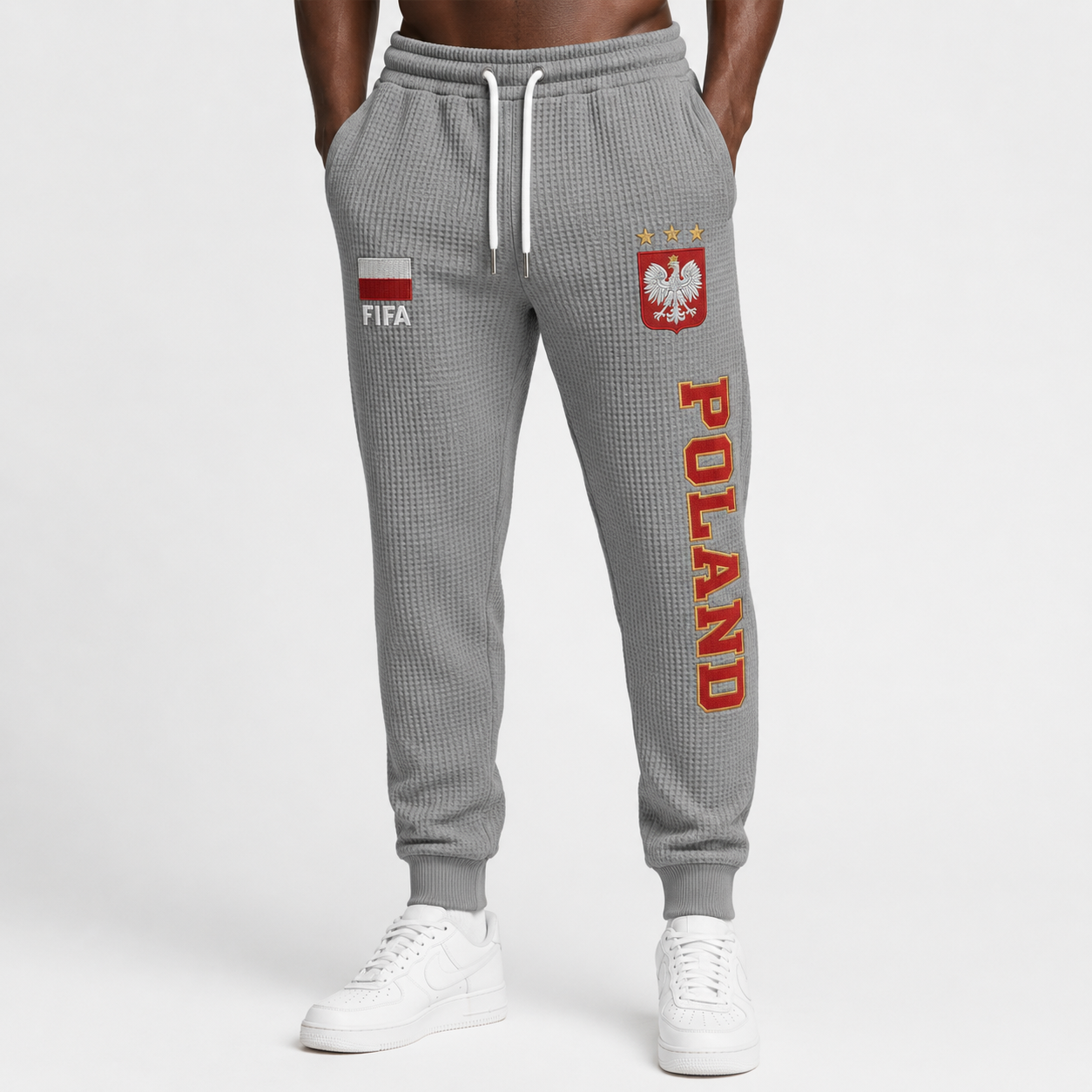 FIFA 2026 Poland Printed Waffle Football Fan Pants
