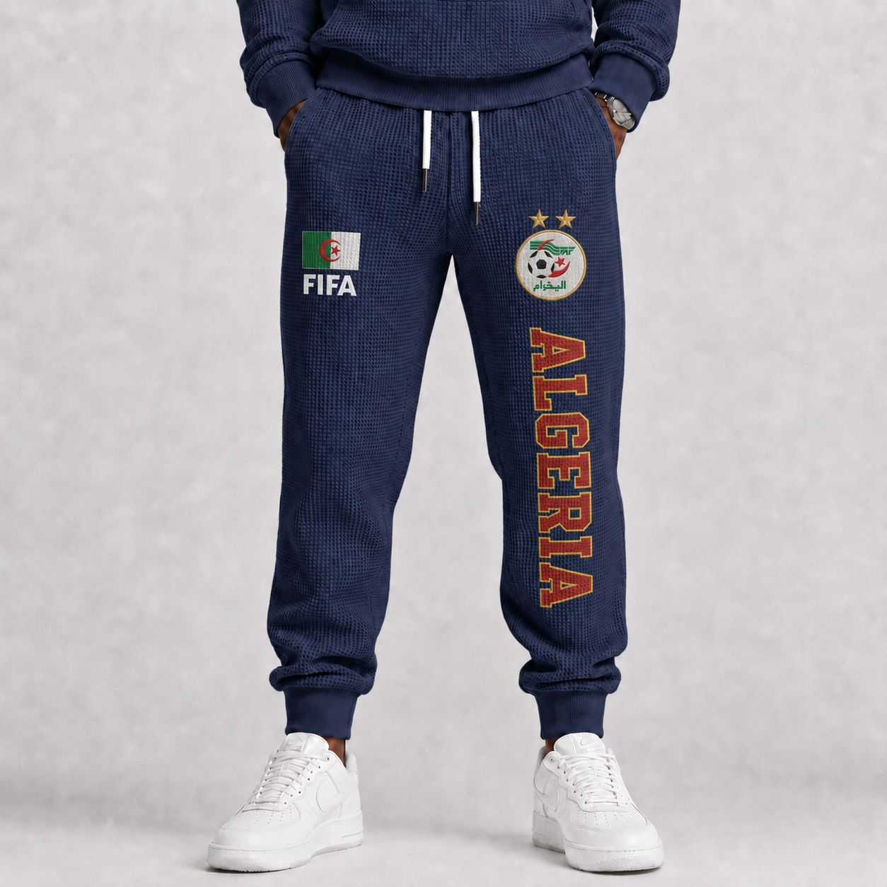 FIFA 2026 Algeria Printed Waffle Football Fan Pants