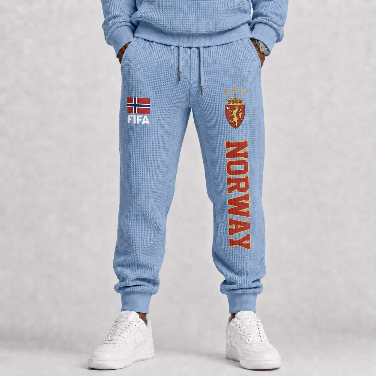 FIFA 2026 Norway Printed Waffle Football Fan Pants
