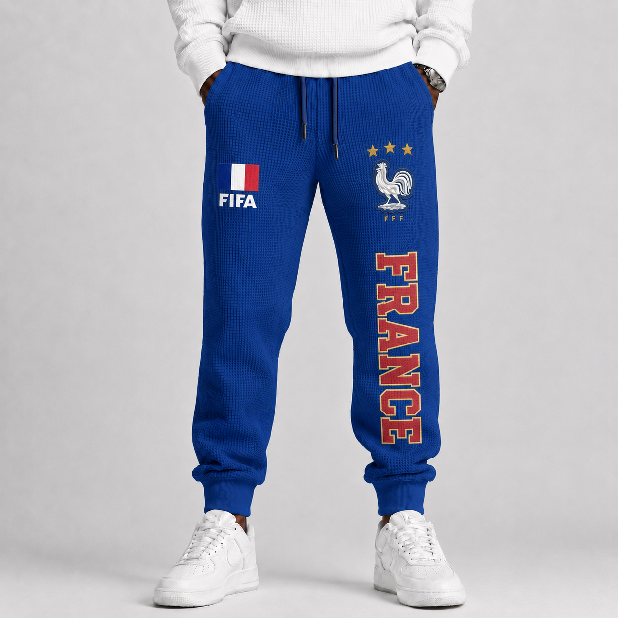 FIFA 2026 France Printed Waffle Football Fan Pants