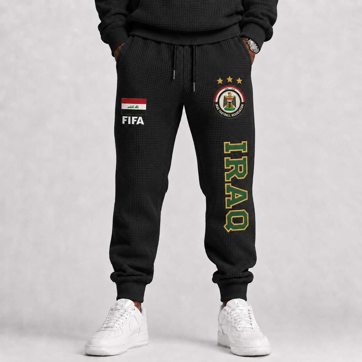 FIFA 2026 Iraq Printed Waffle Football Fan Pants