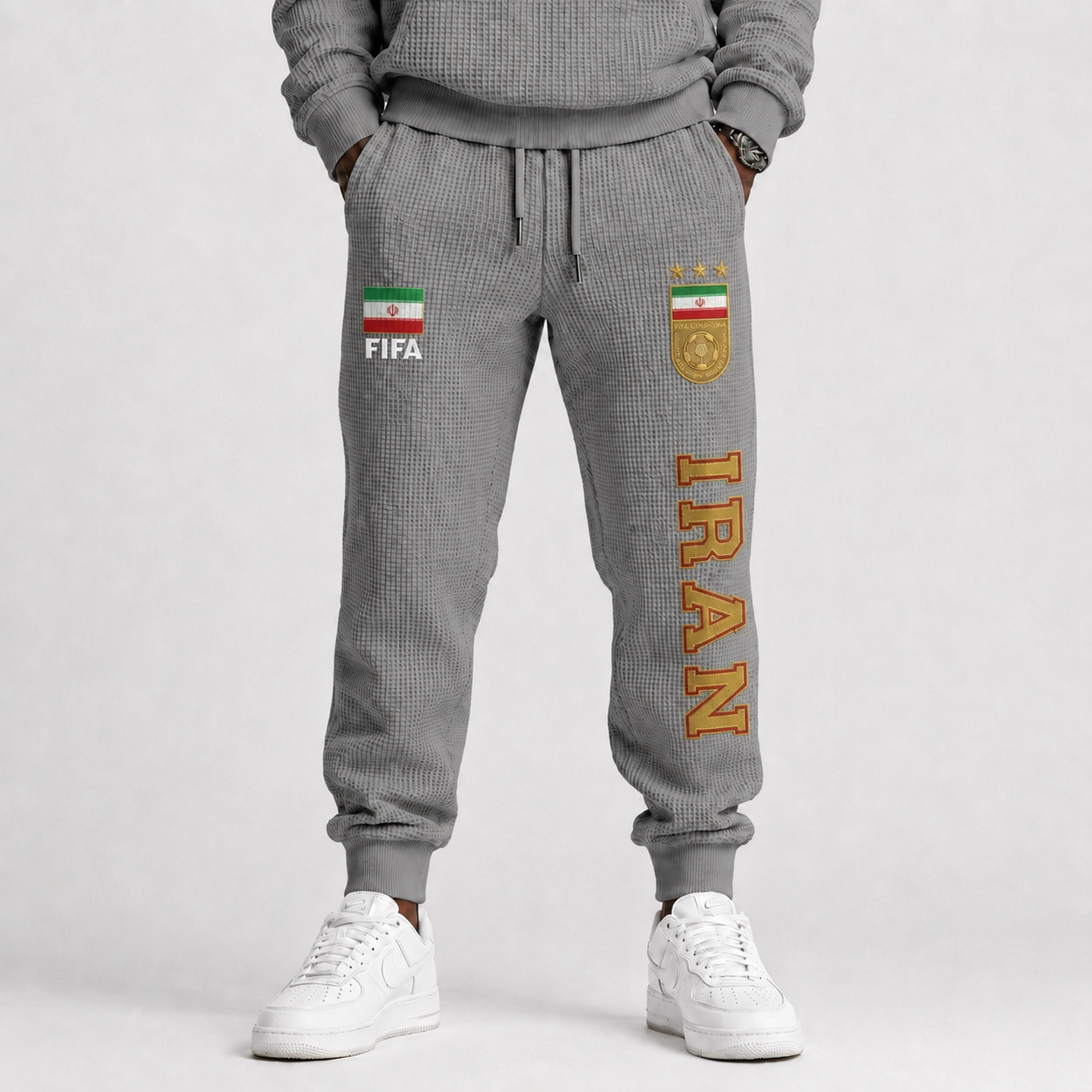 FIFA 2026 Iran Printed Waffle Football Fan Pants