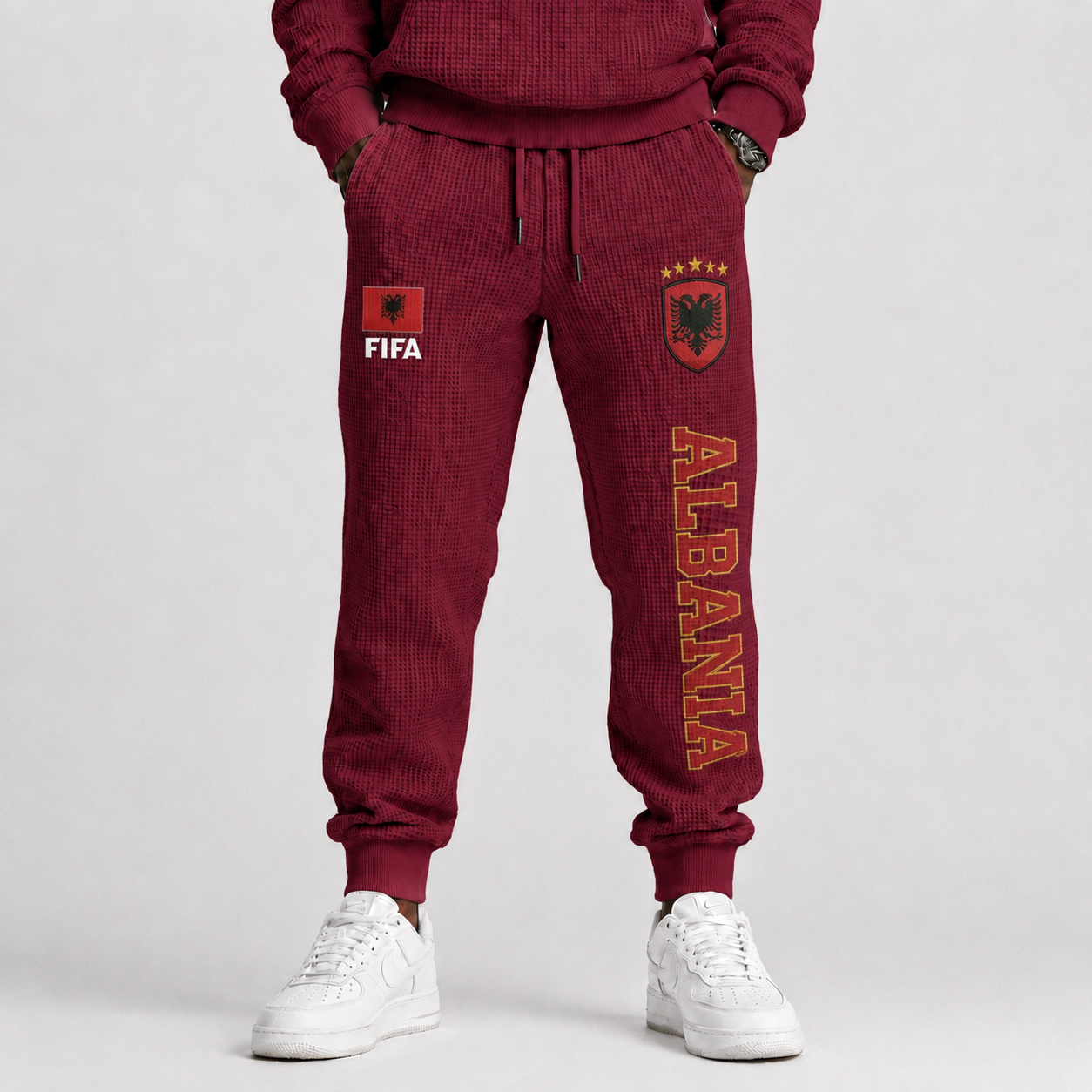 FIFA 2026 Albania Printed Waffle Football Fan Pants