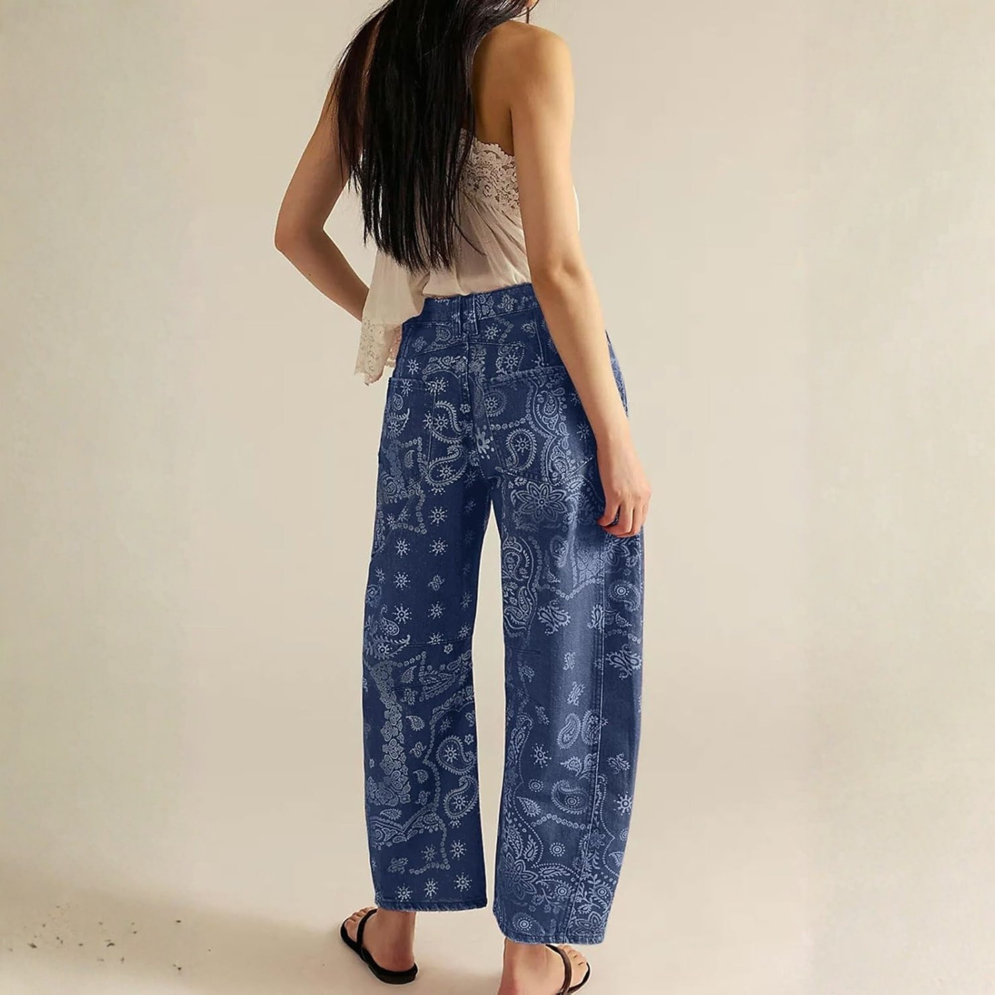 Striped Wide Leg Baggy Barrel Jeans for Women Y2K