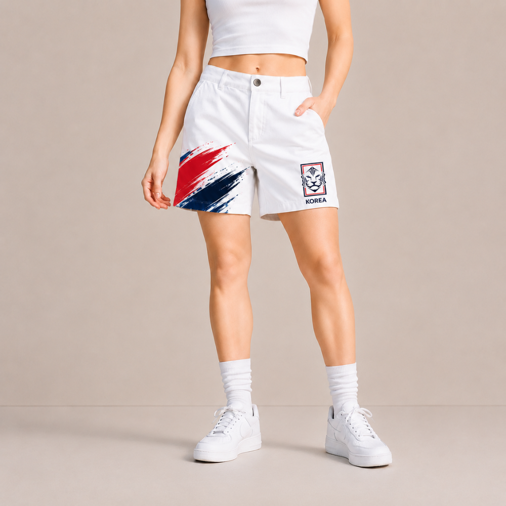 World Cup 2026 South Korea Football Fan Printed Twill Shorts