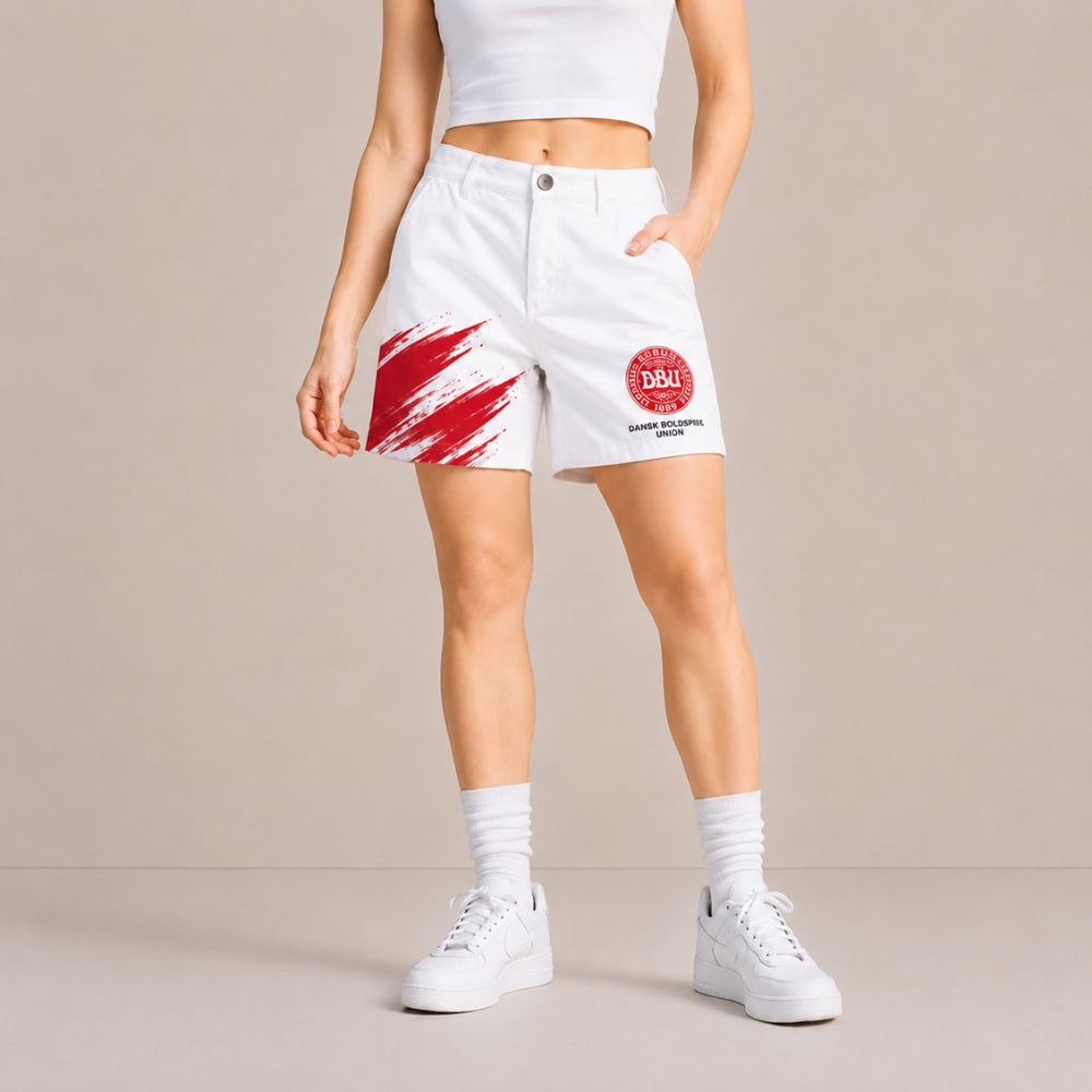 World Cup 2026 Denmark Football Fan Printed Twill Shorts