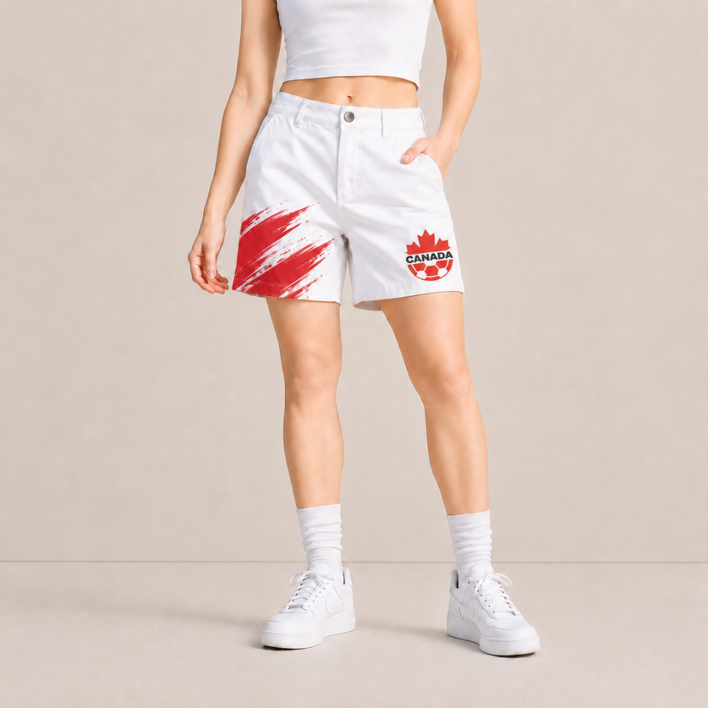 World Cup 2026 Canada Football Fan Printed Twill Shorts