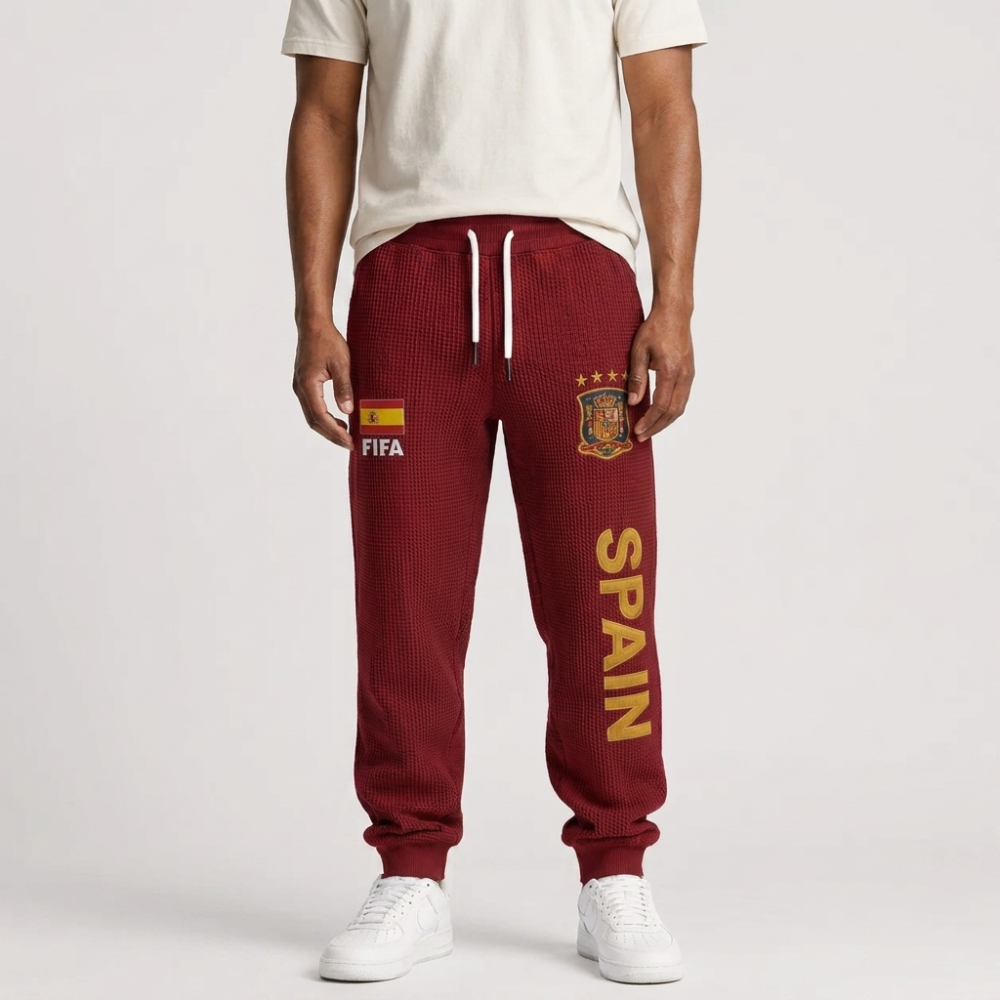 FIFA 2026 Spain Printed Waffle Football Fan Pants