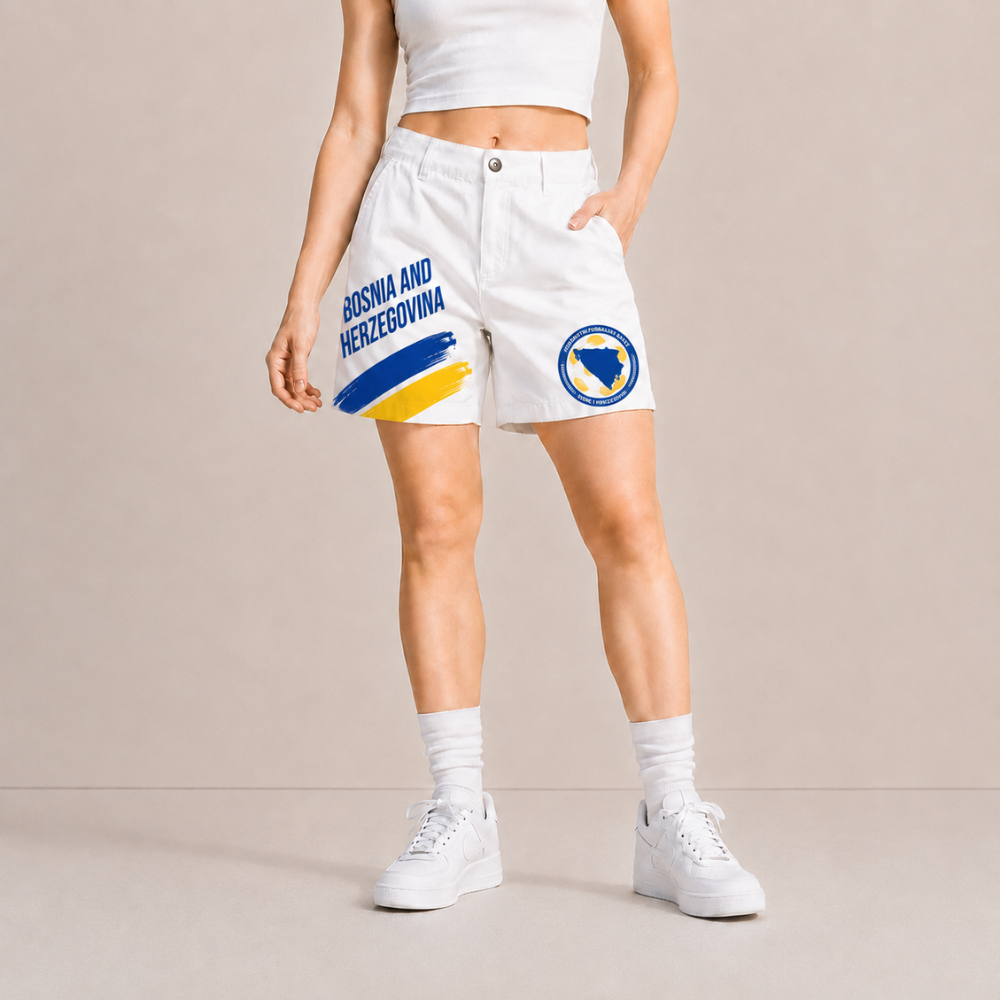 World Cup 2026 Bosnia and Herzegovina Football Fan Printed Twill Shorts